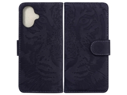 Capa Em Couro Pu À Prova De Choque Para Apple Iphone 16 - Preto