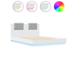 Estrutura de cama com cabeceira e luzes LED VIDAXL brancoED blanco VIDA X