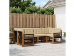 Vidaxl Conjunto De Sofás Para Exterior 6 Pcs Natural E Bege
