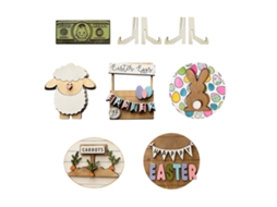 Laxiscreed Bandeja Decorativa De Páscoa Em Camadas Para Decoração De Casa
