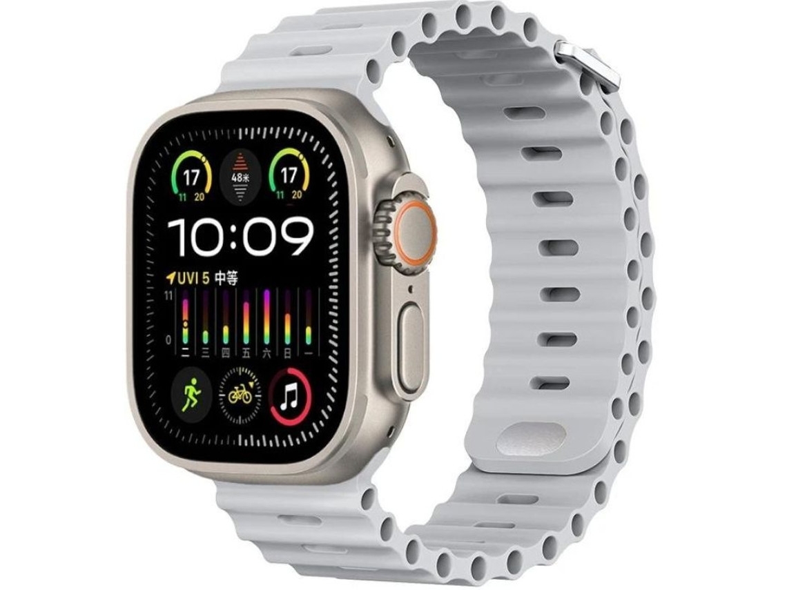 Pulseira Ocean Waves ORYSIN para Apple Watch Series 2 38mm, design Cinzento, resistente e elegante.