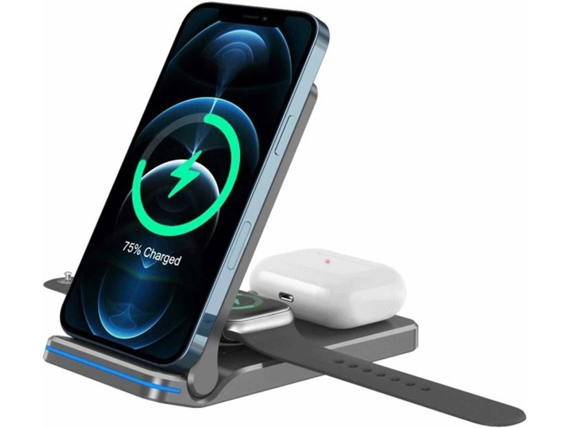 Estação de Carregamento Sem Rápido Certificação para iPhone 11 Pro/12 Pro/XS/12/8/XR/11 YIZHOOD Preto