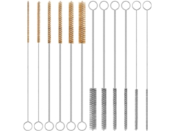 Conjunto De 12 Escovas Arame Latão E Aço Inoxidável, 30cm 12 Polegadas, Para Limpeza De Tubos E Orifícios