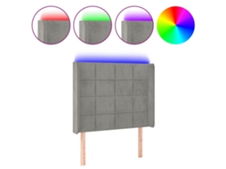 Cabeceira de Cama com Luzes Led Veludo Cinza claro MAISON EXCLUSIVE (93x16x118 cm)