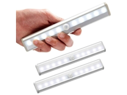 Luminária Led com Sensor de Movimento para Armários Internos, 10 Leds, Sem Fio BRILVIBERA