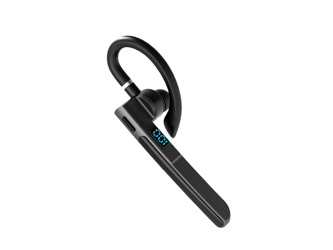 Fone de Ouvido Bluetooth 5.3 com Ganchos e Alças para Orelha, Fone de Ouvido Empresarial Sem Fio, Visor de Led. MDUG