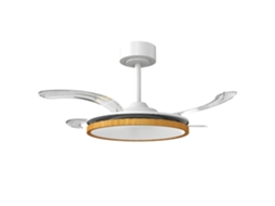 Ventilador de Teto com Luz Led 80w Motor Dc Reverso Controle Remoto 6 Velocidades Timer Ø95cm Natural BTFORUS
