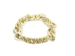 Pulseira Gangsta Ouro 14x1,5cm