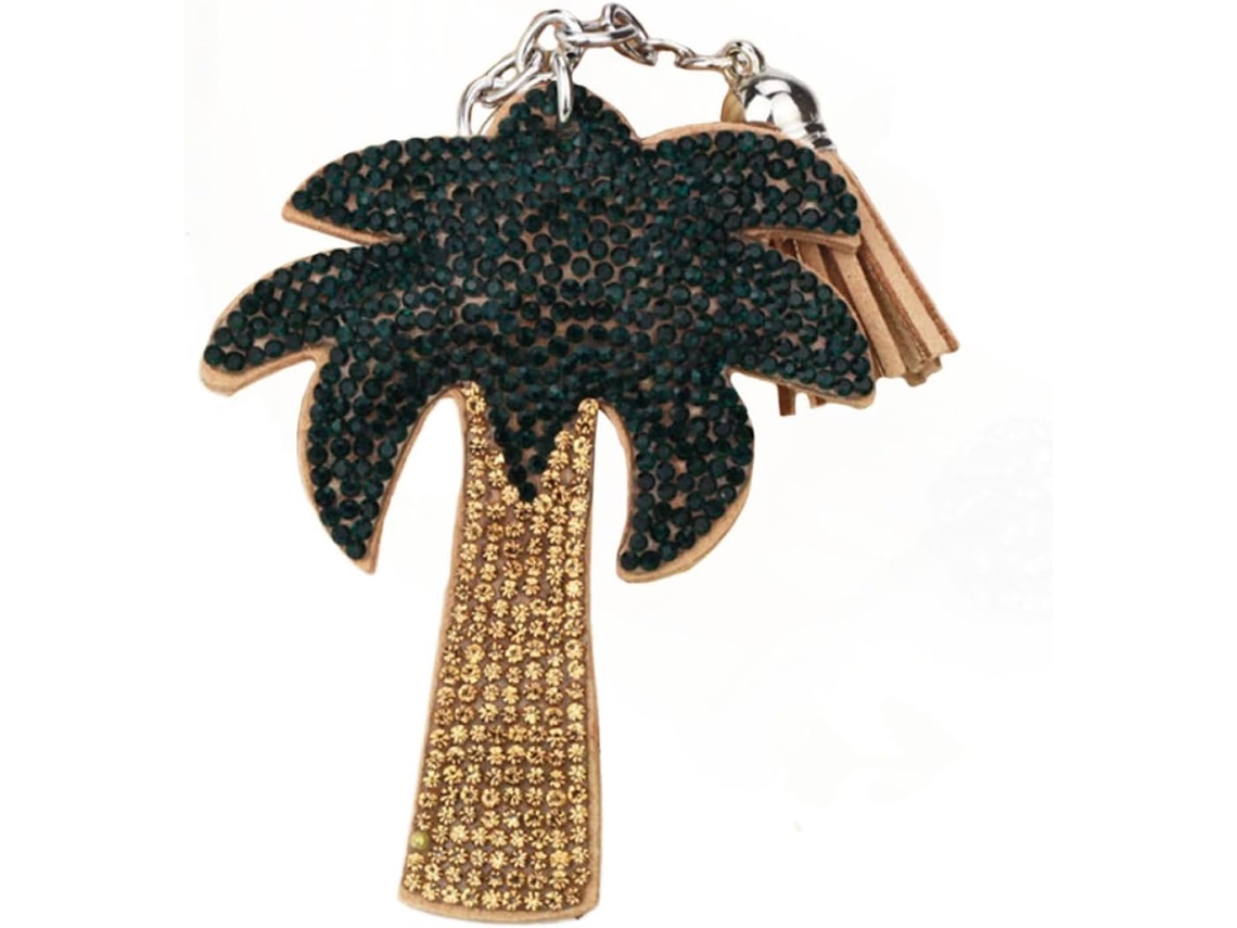 Chaveiro Decoração Elegante Ornamento De Bolsa Para Mulher Coqueiro Com Glitter E Pompon Em Tecido Presente