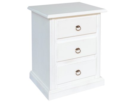 Mesa de Cabeceira Luisa EPIKASA Madeira Branco (54x38x70cm)