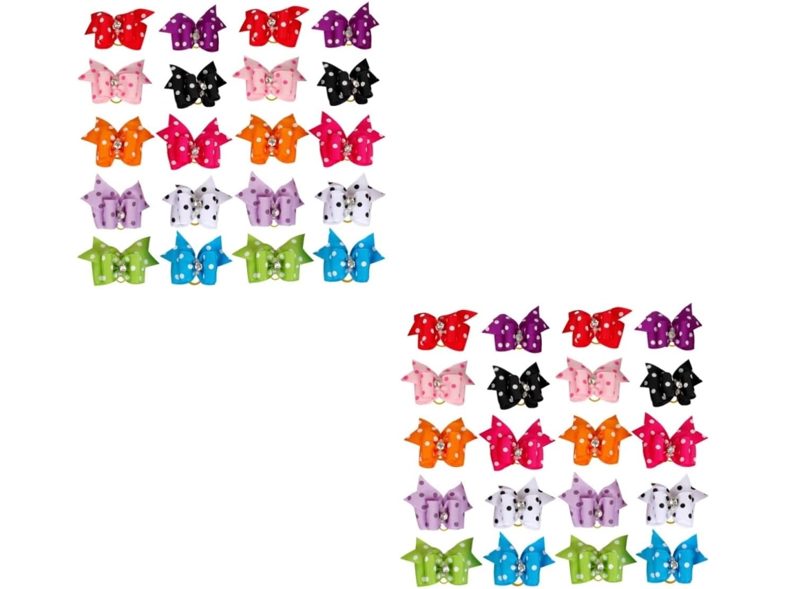 Conjunto Com 40 Laços E Acessórios Cabelo De Estimação Cães Gatos Variados