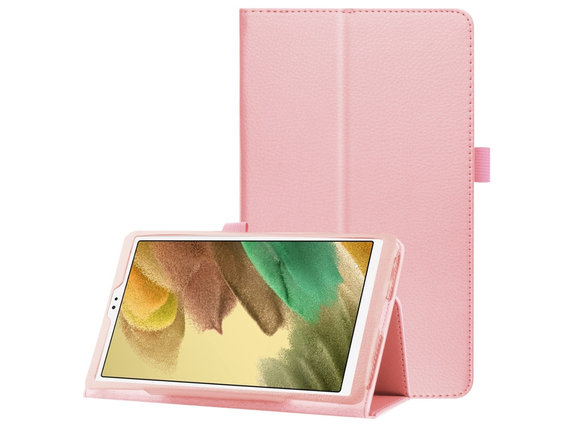 Capa para Samsung Galaxy Tab A7 Lite Duofold Litchi, Rosa