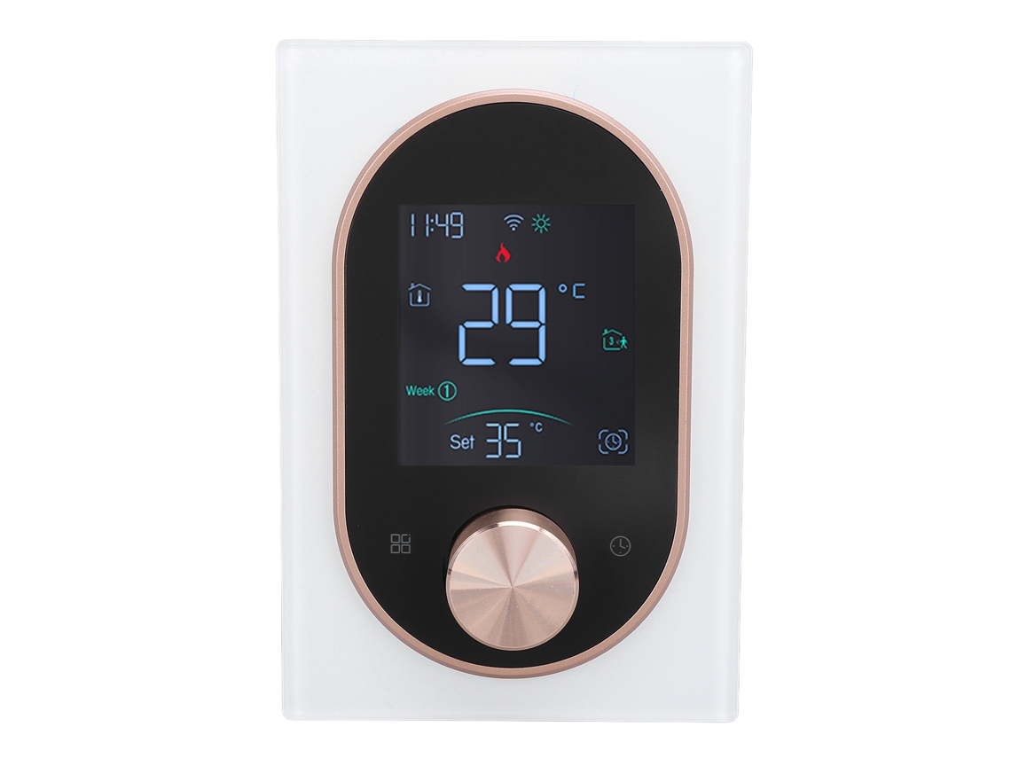 Termostato Inteligente Color Programável Com Tela Tática E App Para Aquecimento De Água, 95v-240v, Tuya, Branco