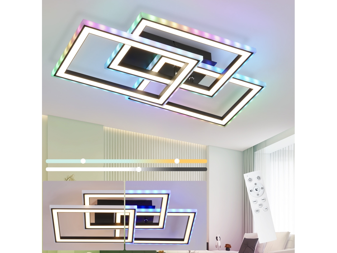 ZMH Luminária de teto LED RGB com controle remoto - regulável e com mudança de cor