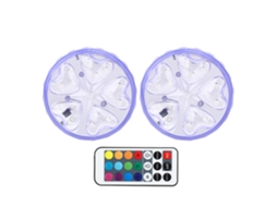 2026 2 Peças de Luz Led Submersível com Controle Remoto para Piscina, Alberca e Tanque Quadrados