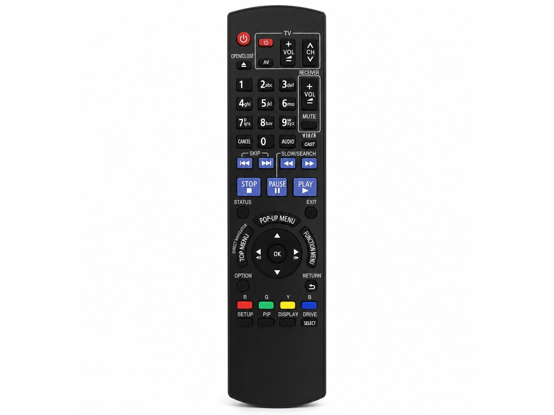 Comando À Distância Para Leitor Blu-ray Dvd Panasonic, Compatível Com N2qayb000510_zhd
