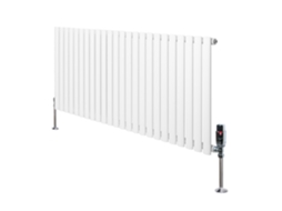 Radiador Oval De Coluna Única 600x1440 Mm - Branco, 1369w, Aço Carbono, Válvulas Termostáticas Cromadas, Suportes E Kit