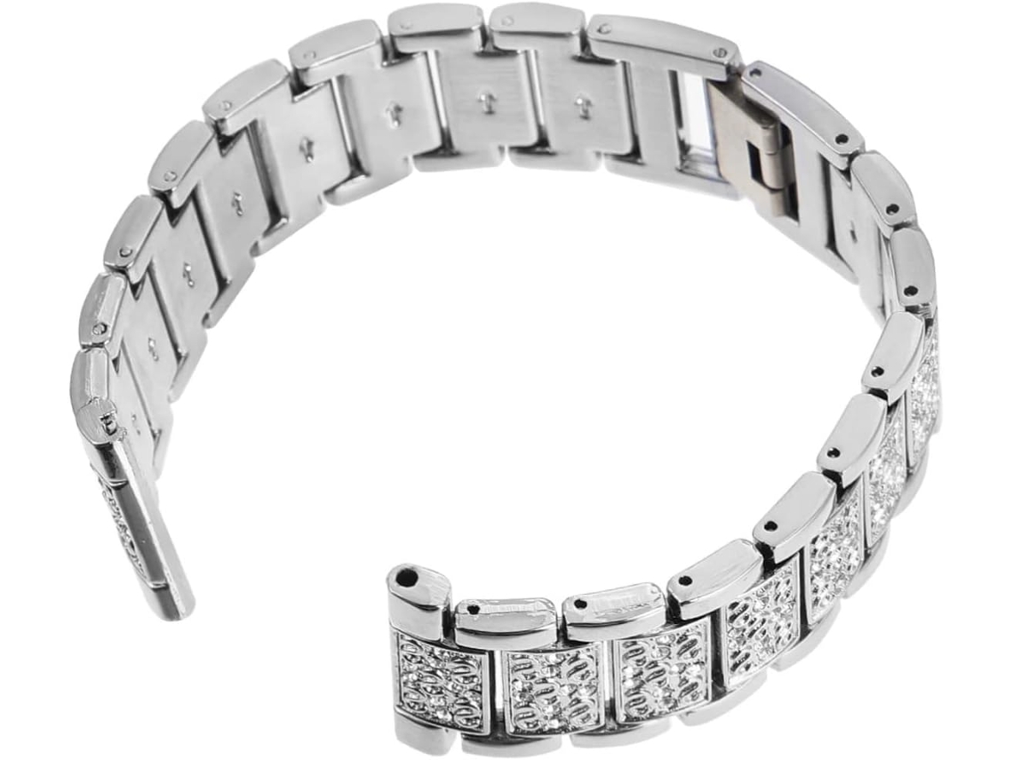 Pulseira Elegante Strass Relógio Pulso Compatível Acessórios Reposição Prateados GOKOCO