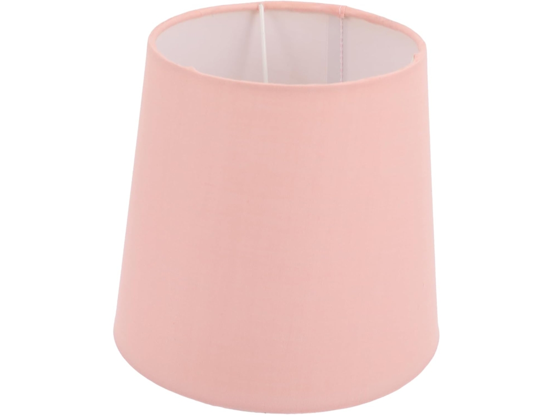 Luminária de Mesa Cônica de Reposição em Tecido e Ferro, Compatível com E14, Cor Rosa Claro, para SFUSHOS