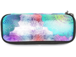 Estojo estilo indiano com estampa mandala Boêmia, grande capacidade, ideal para escola e mesa.
