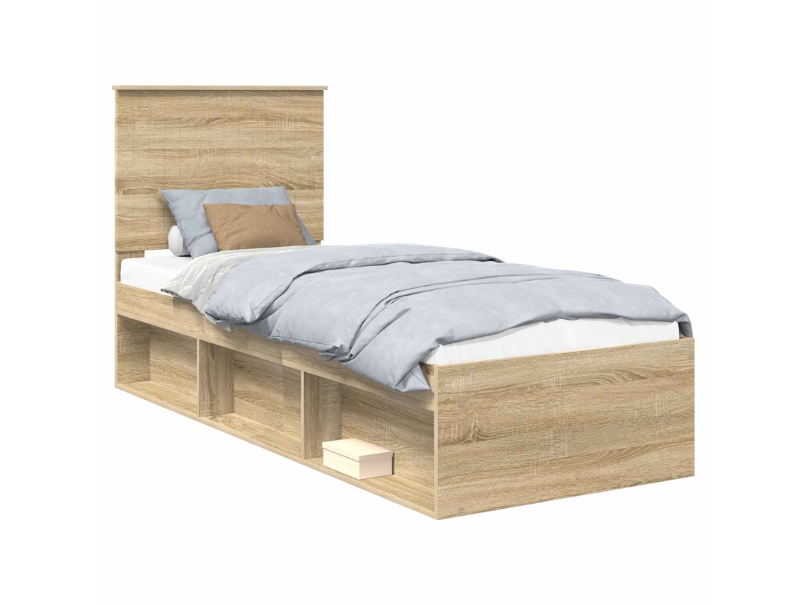 Estrutura da Cama com Cabeceira Carvalho Sonoma MAISON EXCLUSIVE 75x190 cm
