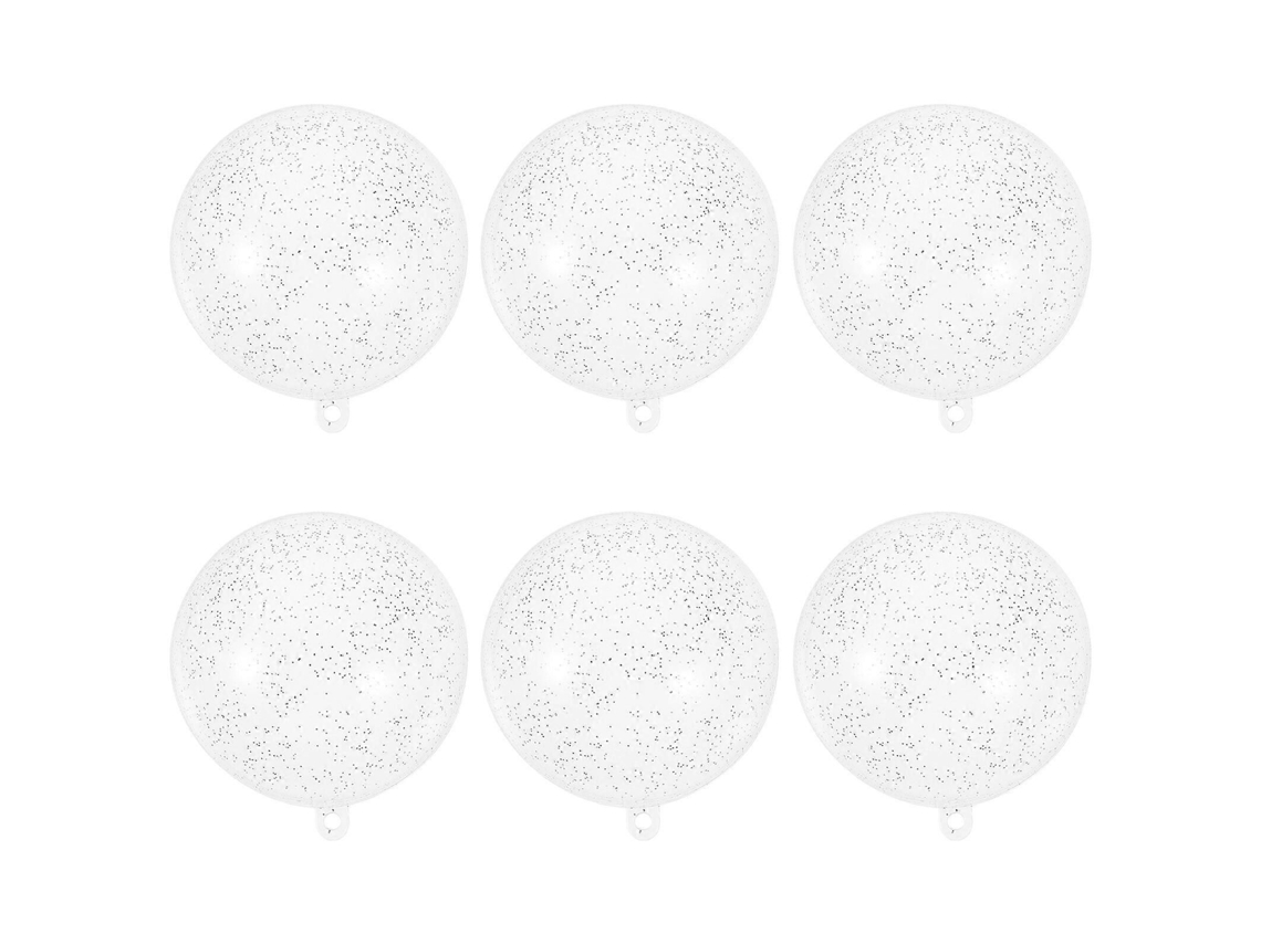 6 Caixas Redondas De Doces Com Glitter, Bolas Decorativas Para Árvore De Natal