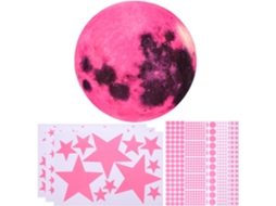 Adesivo Luminoso De Estrela E Lua Para Decoração De Teto De Quarto