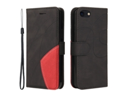 Capa Em Couro Pu Para Apple Iphone 7 / 8 / Se(2020) / Se(2022) - Preto