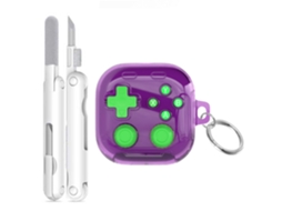 Capa CZHHMART para Samsung Buds 4/4 Pro com Caneta de Limpeza (roxa transparente)