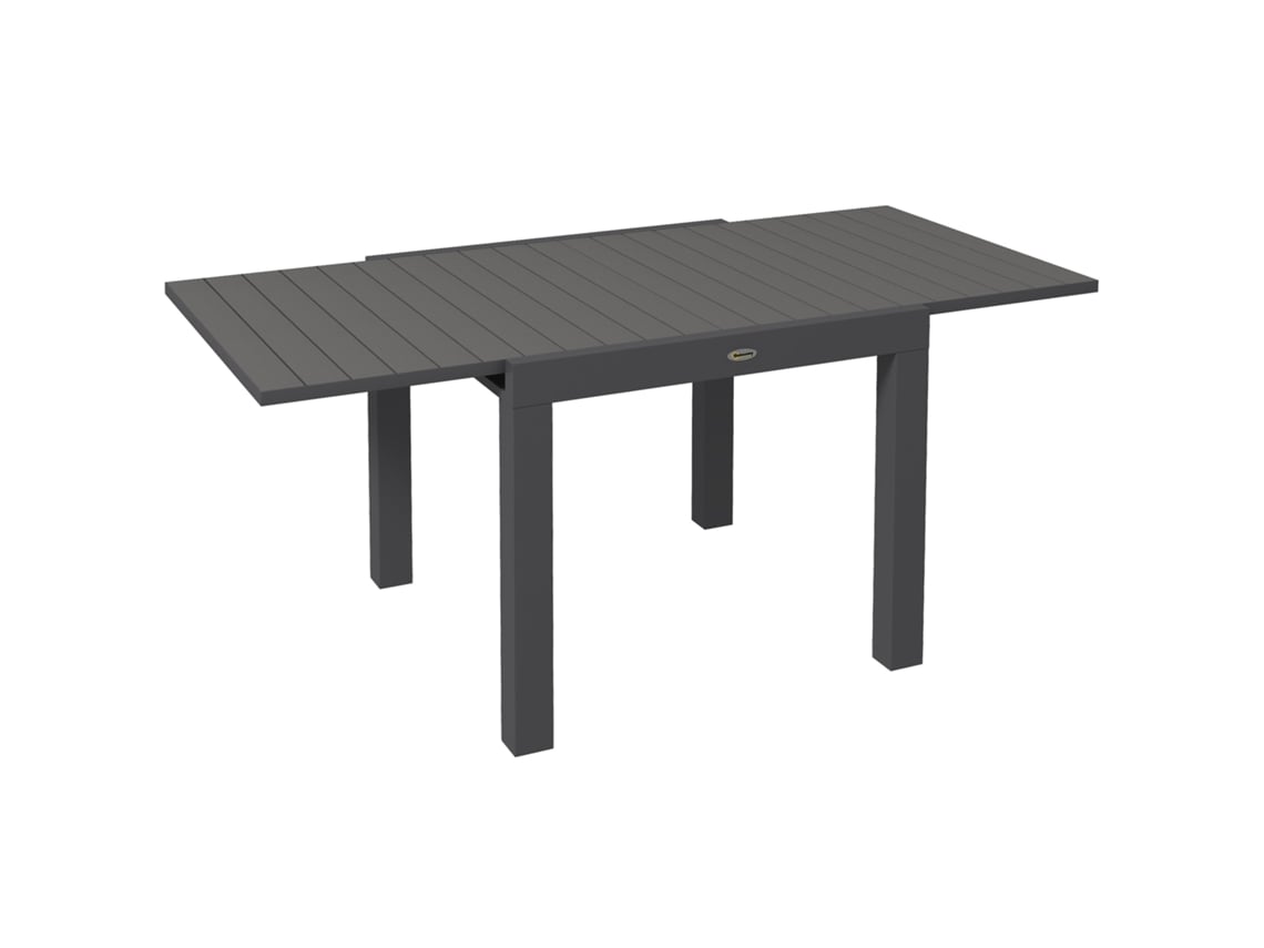 Mesa Jardim Outsunny Extensível Alumínio Cinza 81 162cm VELTRIX