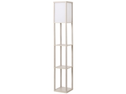 Luminária de Chão com Prateleira: 26 Cm X 26 Cm (l) X 160 Cm (a), 3 Prateleiras, 4 Níveis, Mdf Cinza Claro ORBITRA COMMERCE (c)