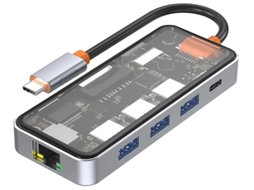 Hub Usb Com Ethernet Gigabit Rj45 Ultrarrápida Saída 4k Hdmi 2.0 Carregamento Pd Rápido De 100 W Portas Versáteis 3x Usb Tipo A 3.0 Preto Bestvite