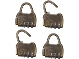 Conjunto De 4 Cadeados Combinação Vintage Antigos Em Metal Com Senha