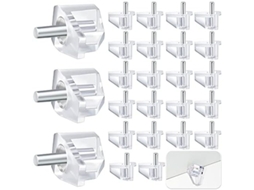 Suportes para prateleiras de plástico transparente de 3mm ou 1/8 polegada, 100 peças S/MARCA