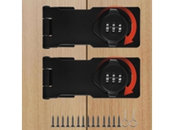Conjunto De 2 Cadeados Giratórios Com Senha, Ganchos De Metal 11, 4cm 4, 5 Polegadas, Fechaduras De Segurança Com Senha