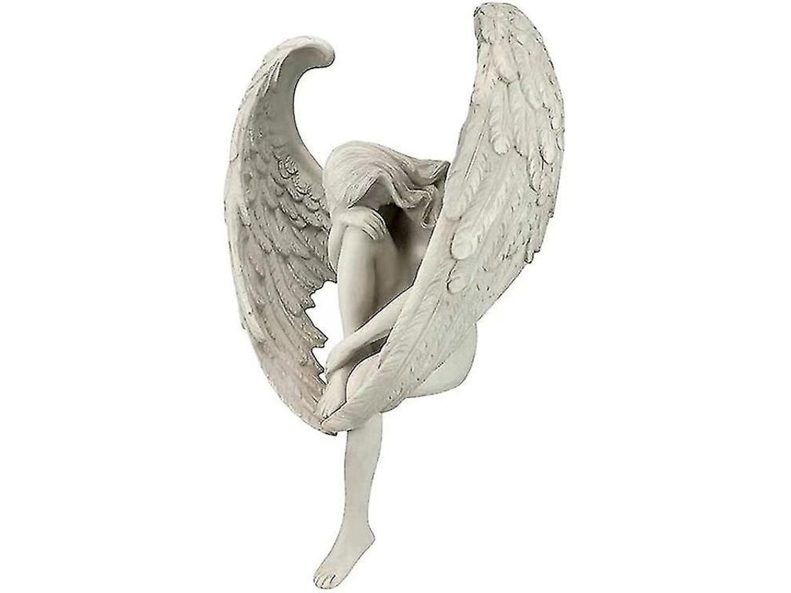 Figura De Ángel Abrazando Piernas De Resina Para Jardín Hogar Decoración Pared 15cm