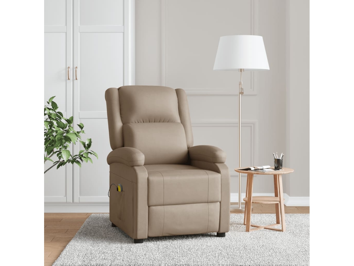 Vidaxl Cadeira De Massagens Couro Artificial Cappuccino