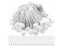 Pacote Com 50 Unidades De Cordas Elásticas Brancas 150 Mm, Cordas Elásticas Com B