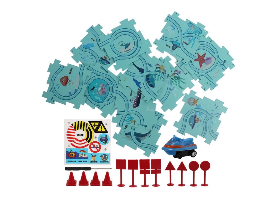 Brinquedo De Carro De Trilho Puzzle Elétrico Com Tema Marinho Para Crianças Melhora Habilidades Cognitivas E Motoras