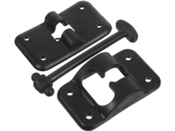Trava De Porta Tela Para Trailer, 3, 5 Polegadas, Estilo T, Plástico Preto, Com 8 Parafusos
