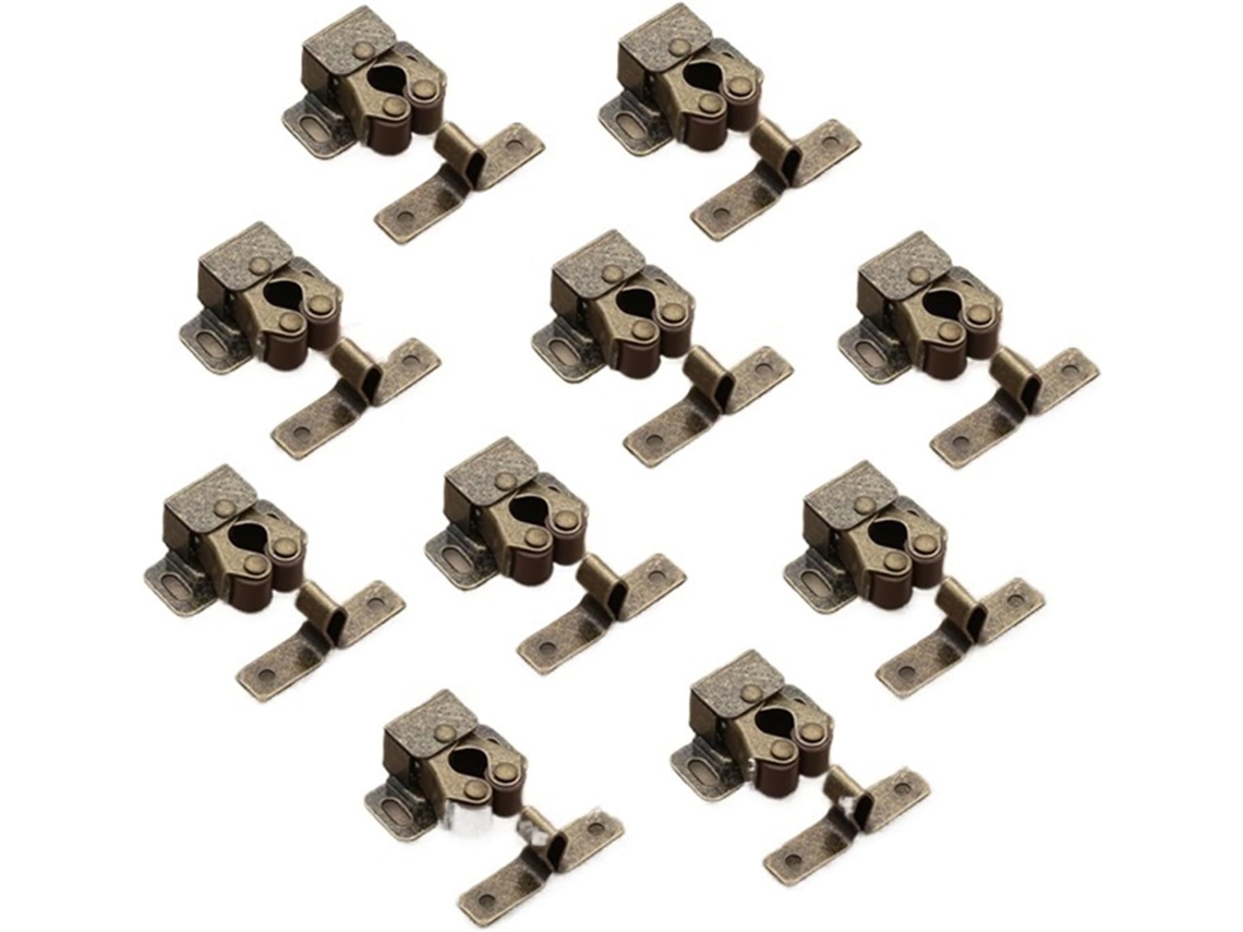 Fecho De Rolete Duplo, Fechos De Rolete Duplo Porta Armário, Multicoloridos, Pacote Com 2 Bronze 10 Peças