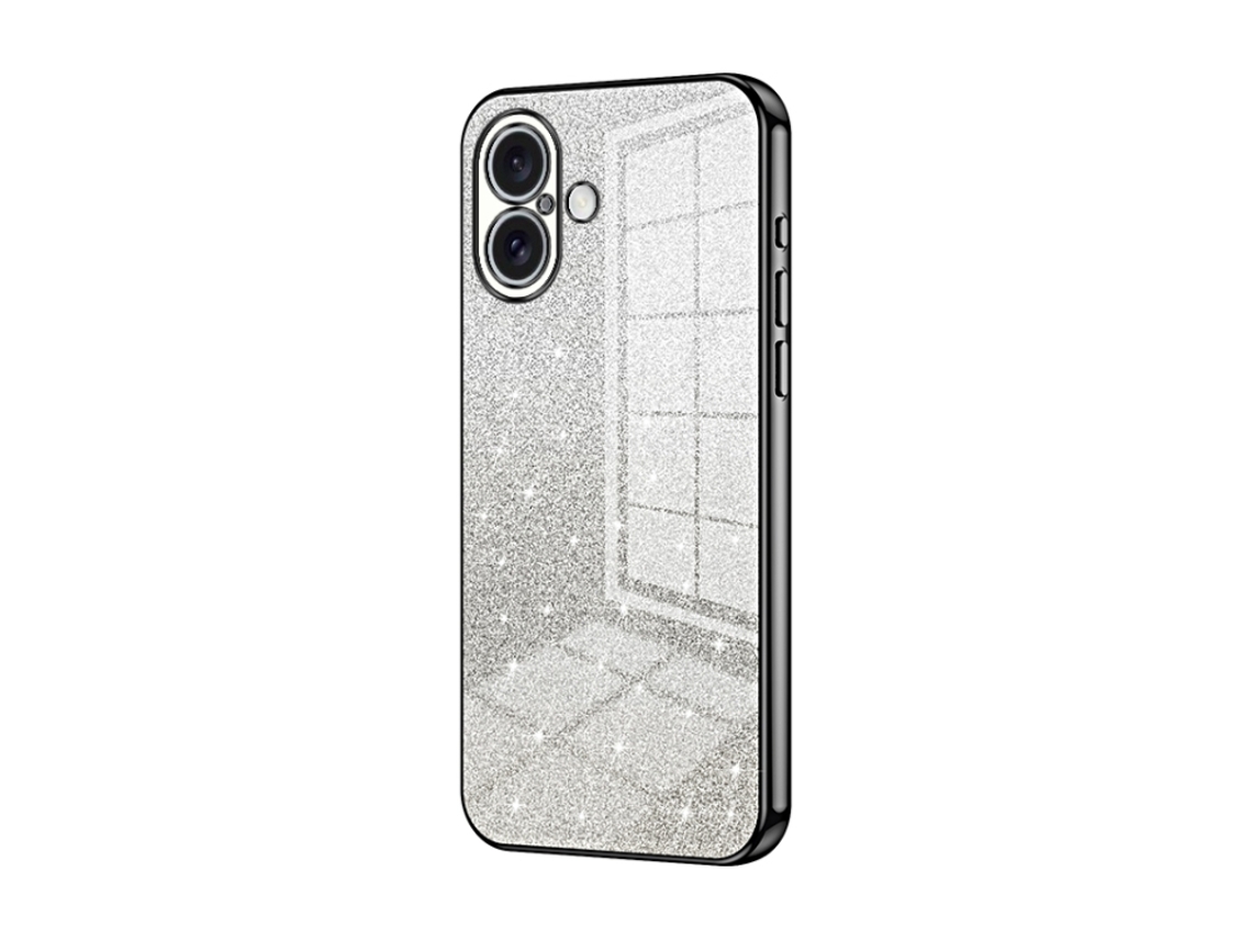 Capa Para Iphone 16 - Glitter Degradê - Acabamento Eletroplaqueado