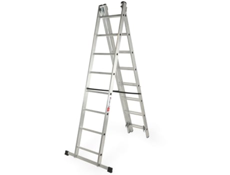 Escada de alumínio multifuncional Kadax 3x8, resistente, 150 kg, gancho grátis, produto polido