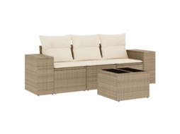 Garden Sofa Set, Garden Sofa Sets Vidaxl Bege Rattan / Vime (n/a)