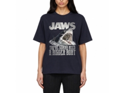 Rockinstone Jaws Movie Real Big Navy Adult T-shirt Size:xxl