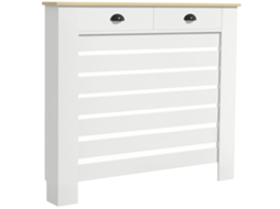 Cobertura Radiador Mdf 2 Gavetas Sala Quarto Corredor 111x19x95,5cm Branca