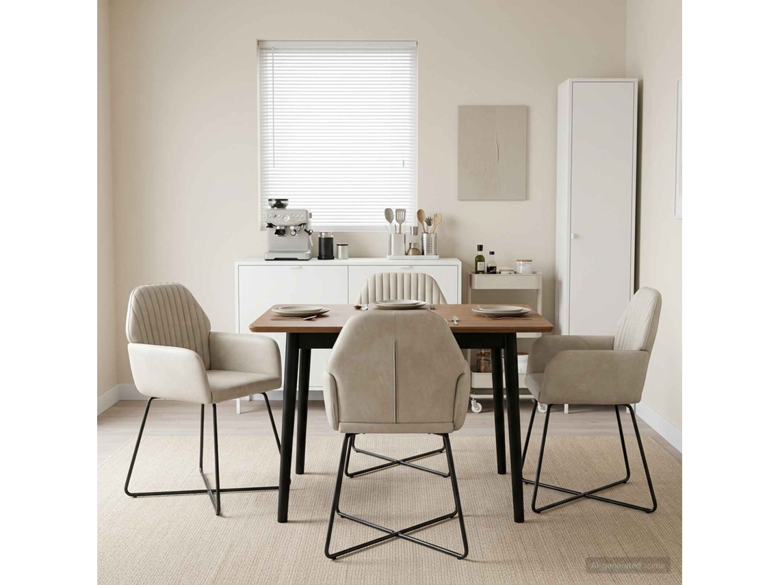 Vidaxl Cadeiras De Jantar 4 Pcs Veludo Creme 55 X 50 X 84 Cm