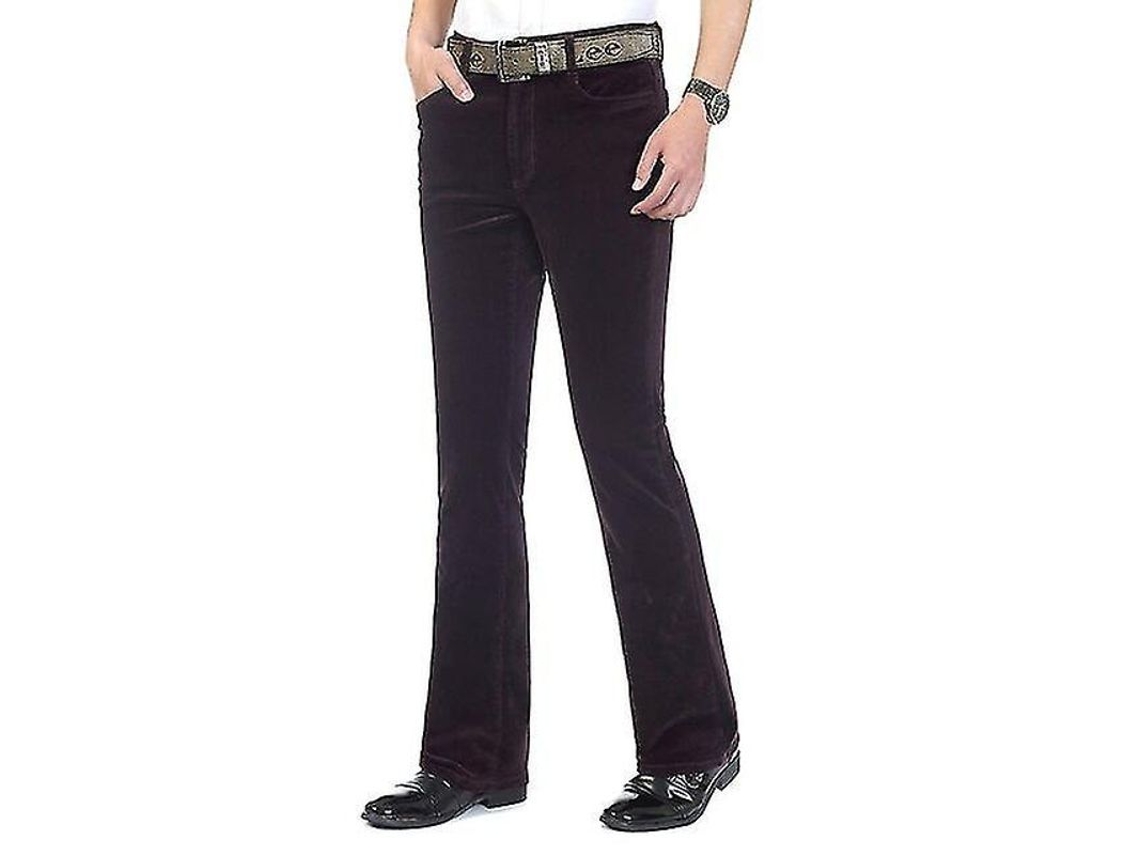 Fasst pantalones Casuales de Pana Elásticos para Hombre Con Pie Campana Estilo Smart Casual Otoño