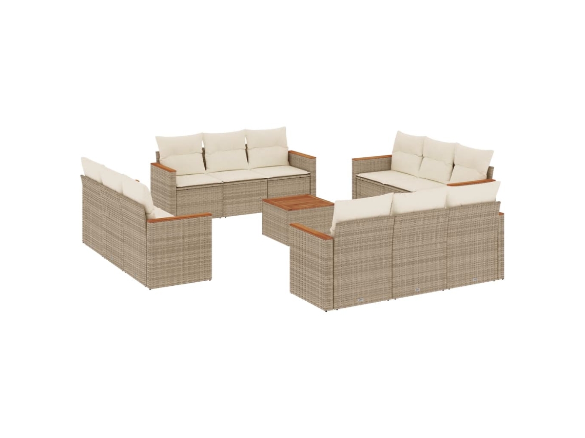 Garden Sofa Set, Garden Sofa Sets Vidaxl Bege Rattan / Vime (n/a)