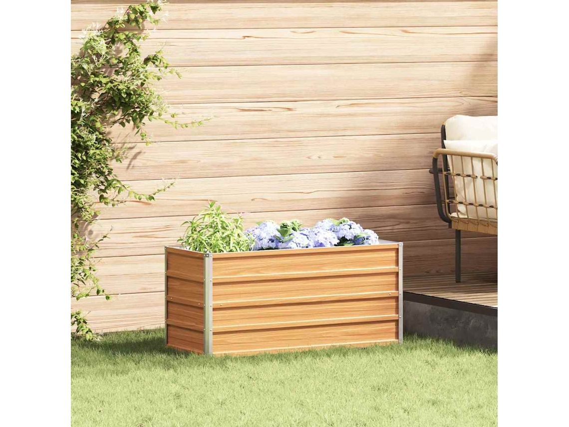 Vidaxl Canteiro De Jardim Elevado Marrom Claro 100 X 40 X 45 Cm